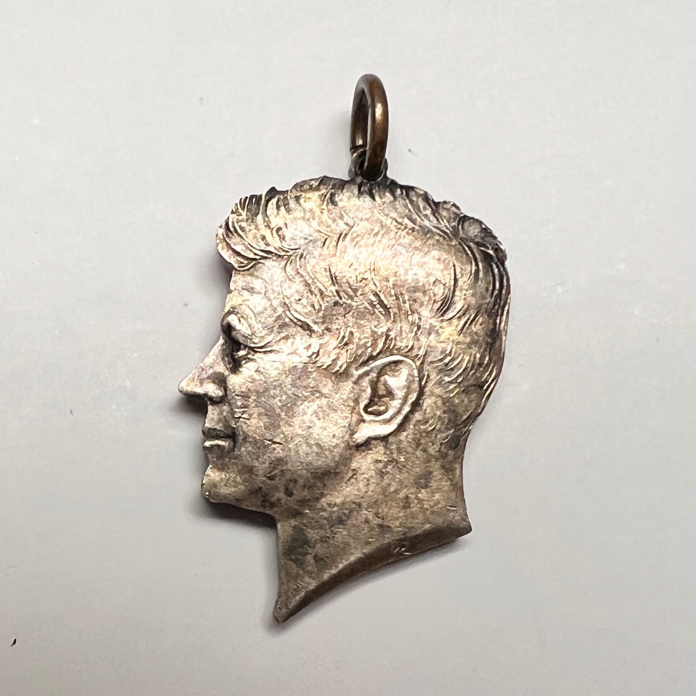 Vintage Kennedy Silver Dollar Profile Pendant Necklace Pendant